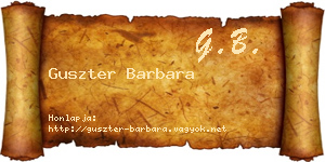 Guszter Barbara névjegykártya